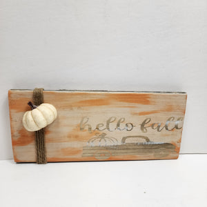 Rustic Barnwood Hello Fall Sign