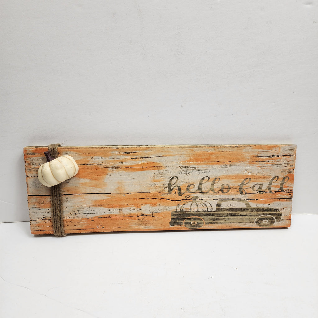 Rustic Barnwood Hello Fall Sign
