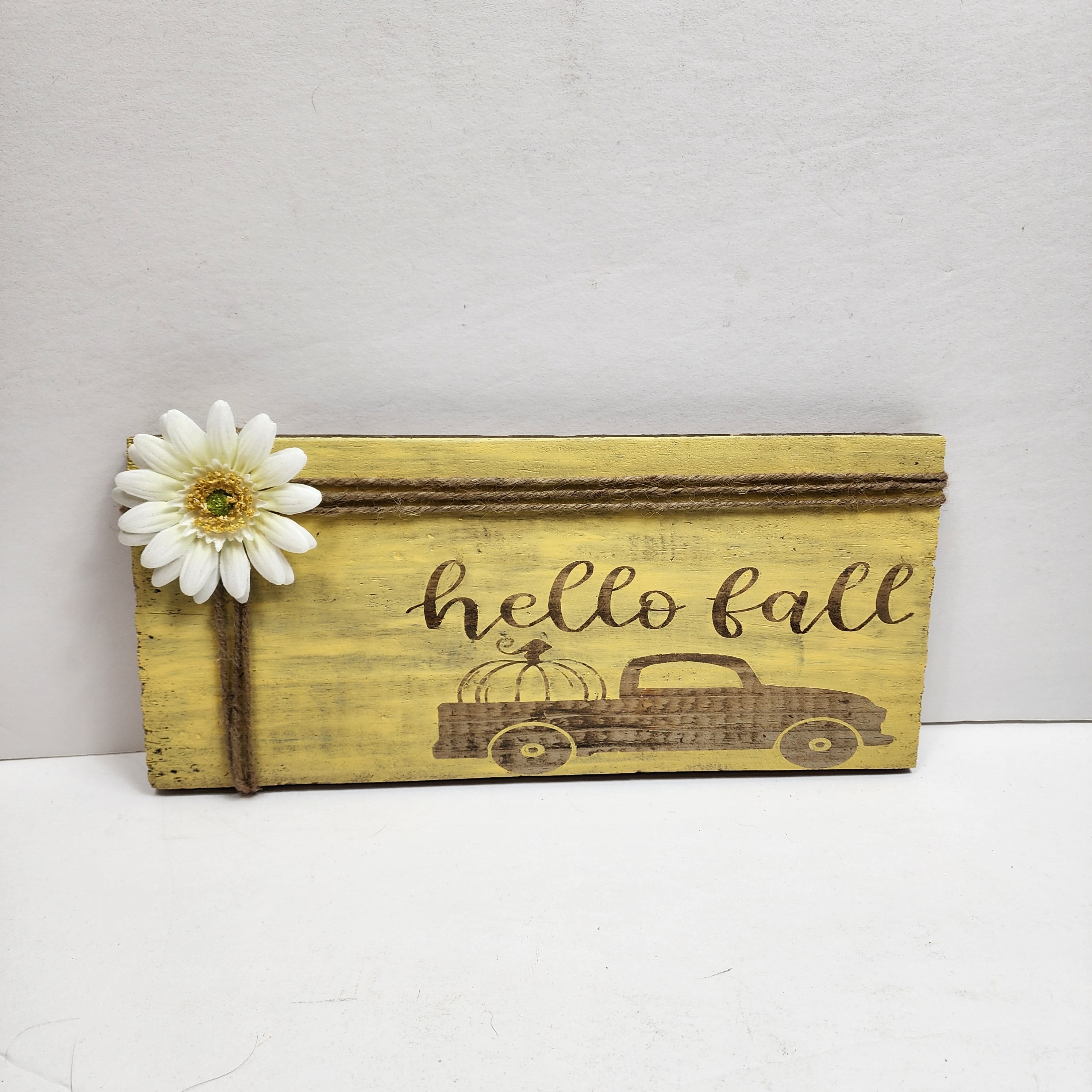 Rustic Barnwood Hello Fall Sign