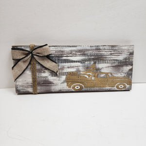 Rustic Barnwood Christmas Truck Silhouette Sign