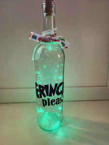 Grinch Please Lighted Bottle