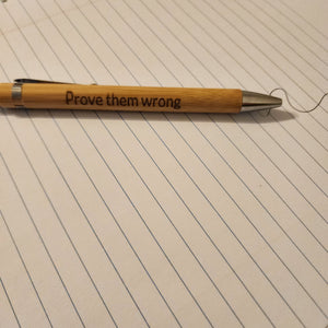 Engraved Inspirational Wooden Pen