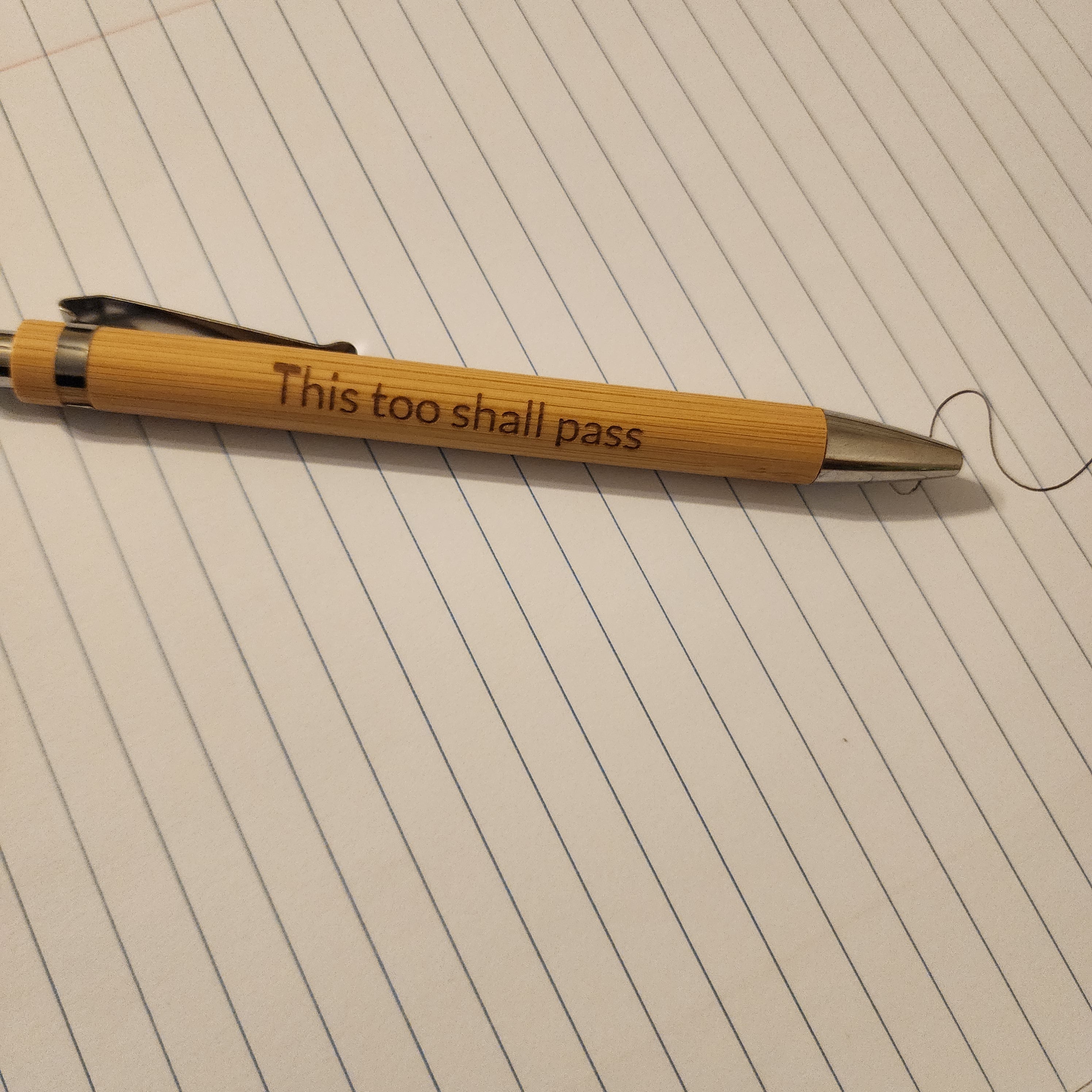 Engraved Inspirational Wooden Pen
