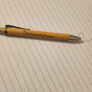 Engraved Inspirational Wooden Pen