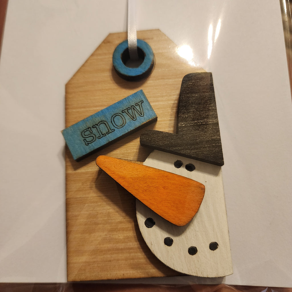 506 - Wooden Snowman Tag