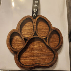 520 - Wooden Paw Print Ornament