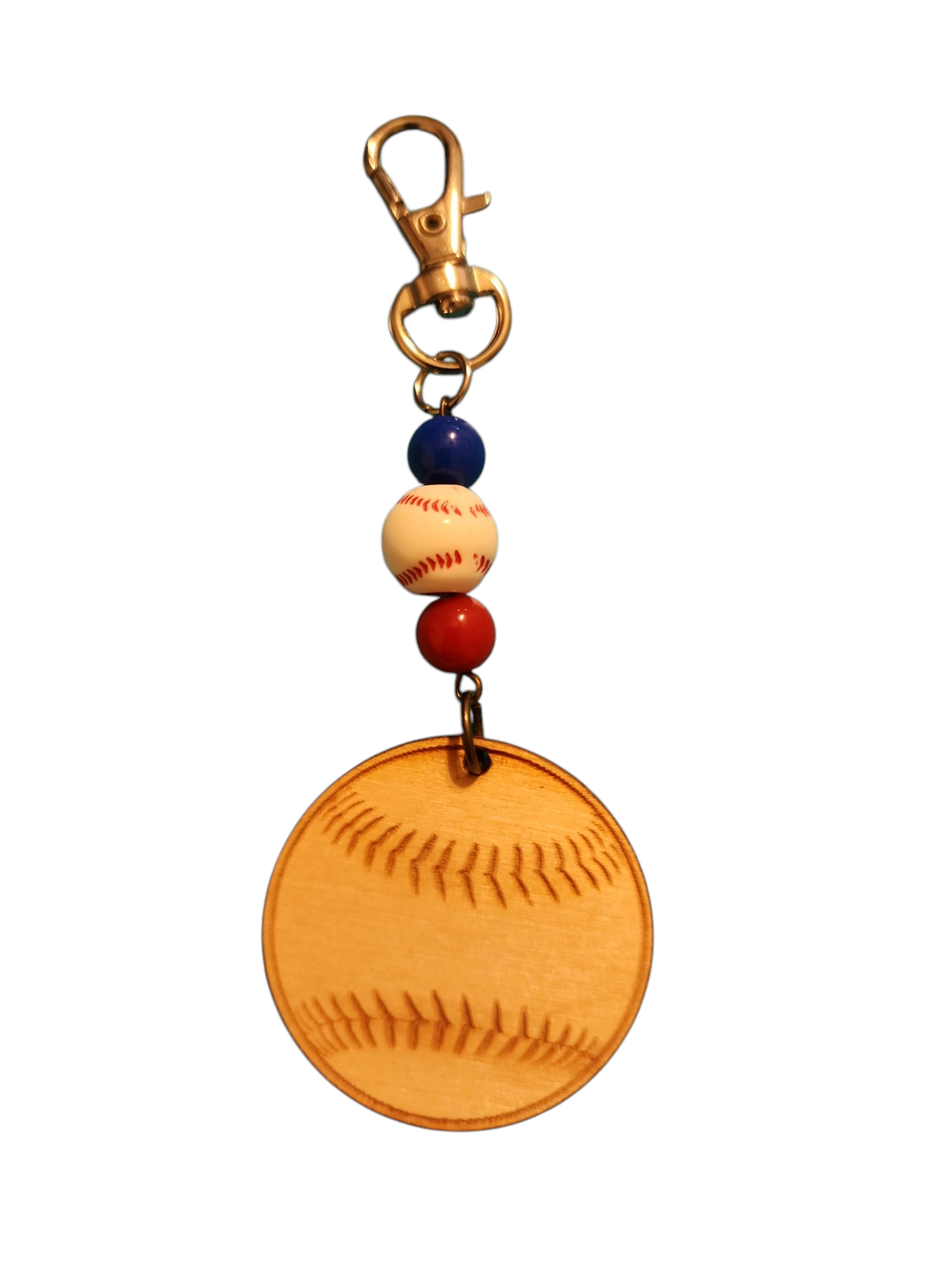 109 - Engraved Beaded Baseball Wooden Disc
