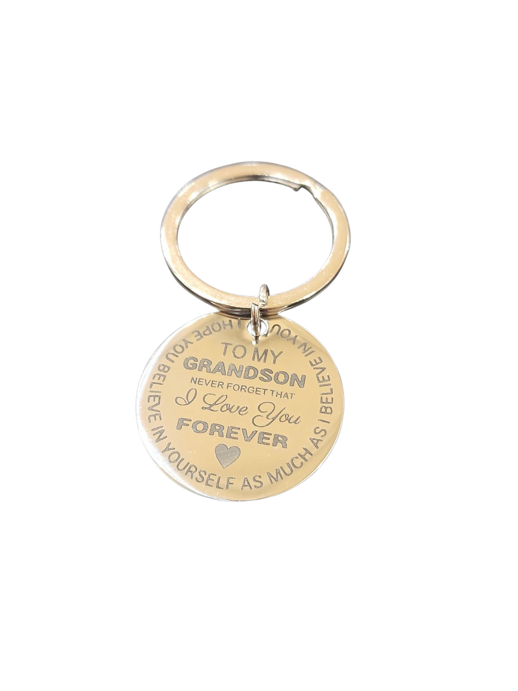 110- To My Grandson I Love You Forever Stainless Steel Keychain