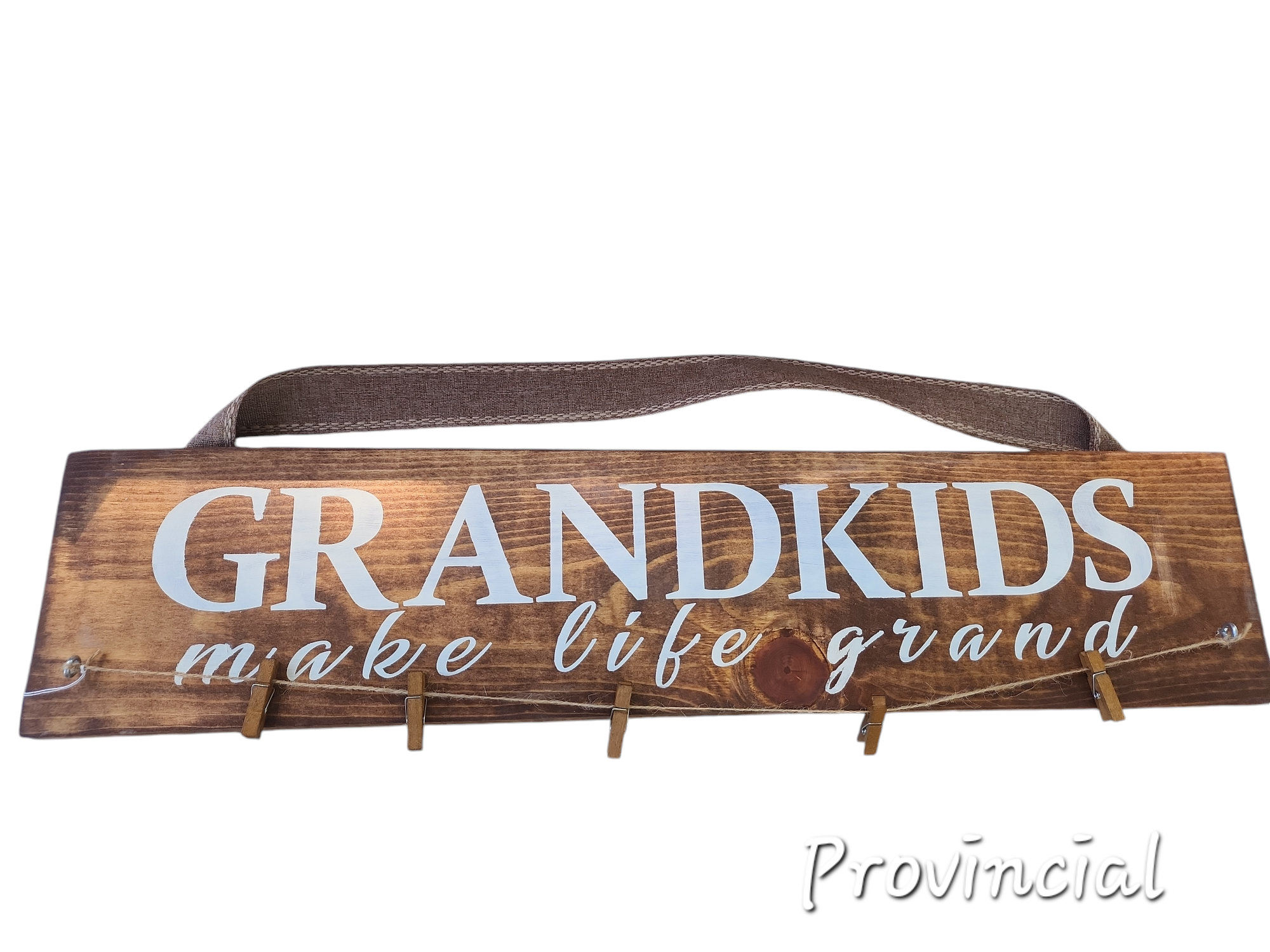 Grandkids Make Life Grand Hanging Photo Sign