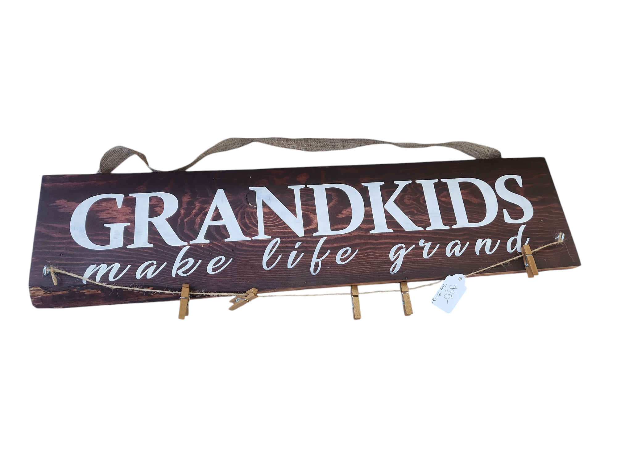 Grandkids Make Life Grand Hanging Photo Sign