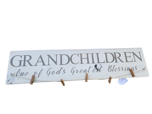 Grandchildren One of God's Greatest Blessings Hanging Photo Sign