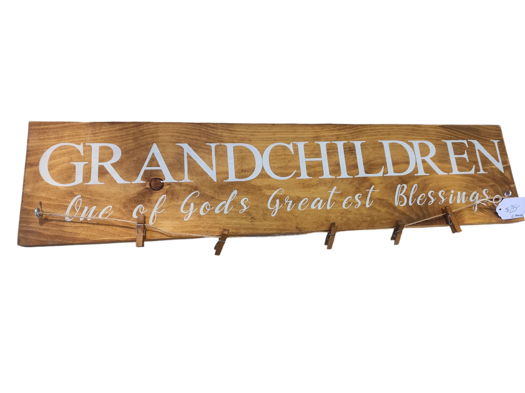 Grandchildren One of God's Greatest Blessings Hanging Photo Sign