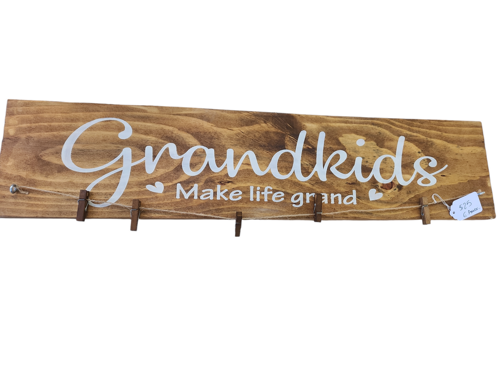 Grandkids ♡ Make Life Grand ♡ Hanging Photo Sign