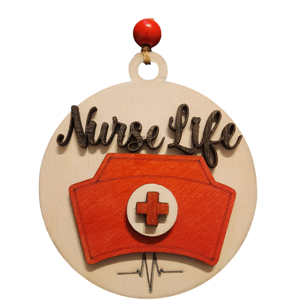 534- Wooden Nurse Life Layered Ornament