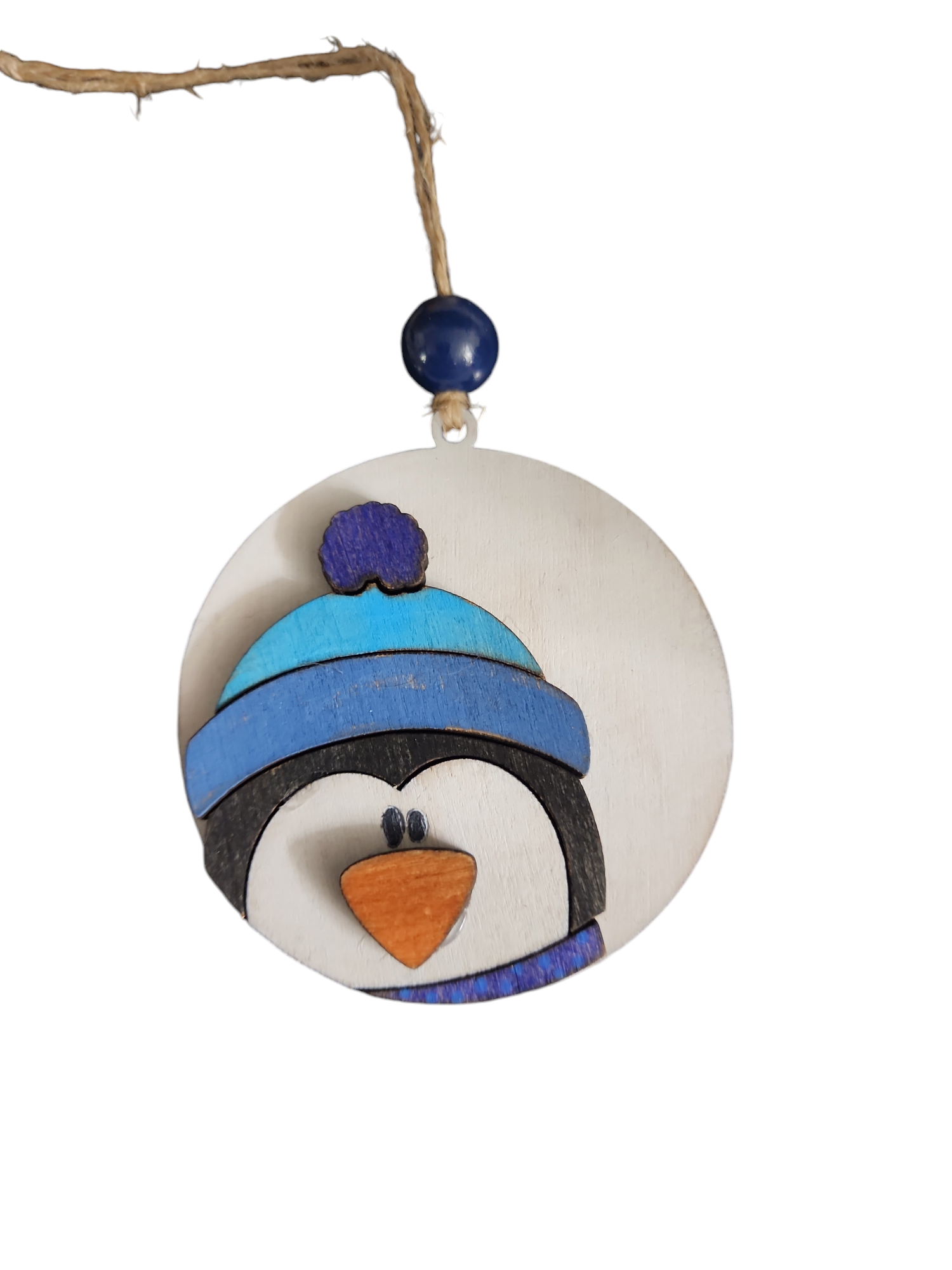 505 - Wooden Layered Penguin Ornament