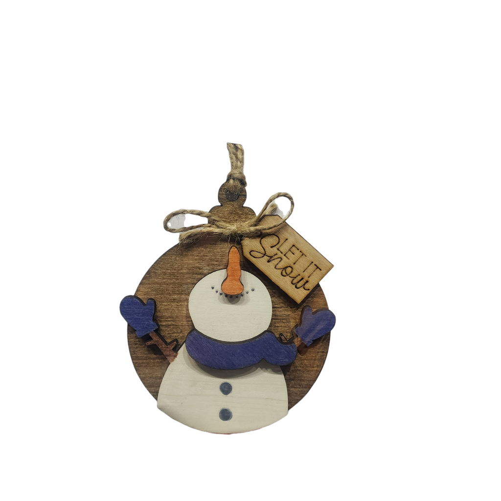 581- Wooden Layered Let It Snow Ornament