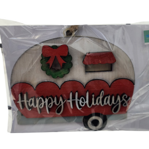 514- Happy Holidays Camper Layered Ornament