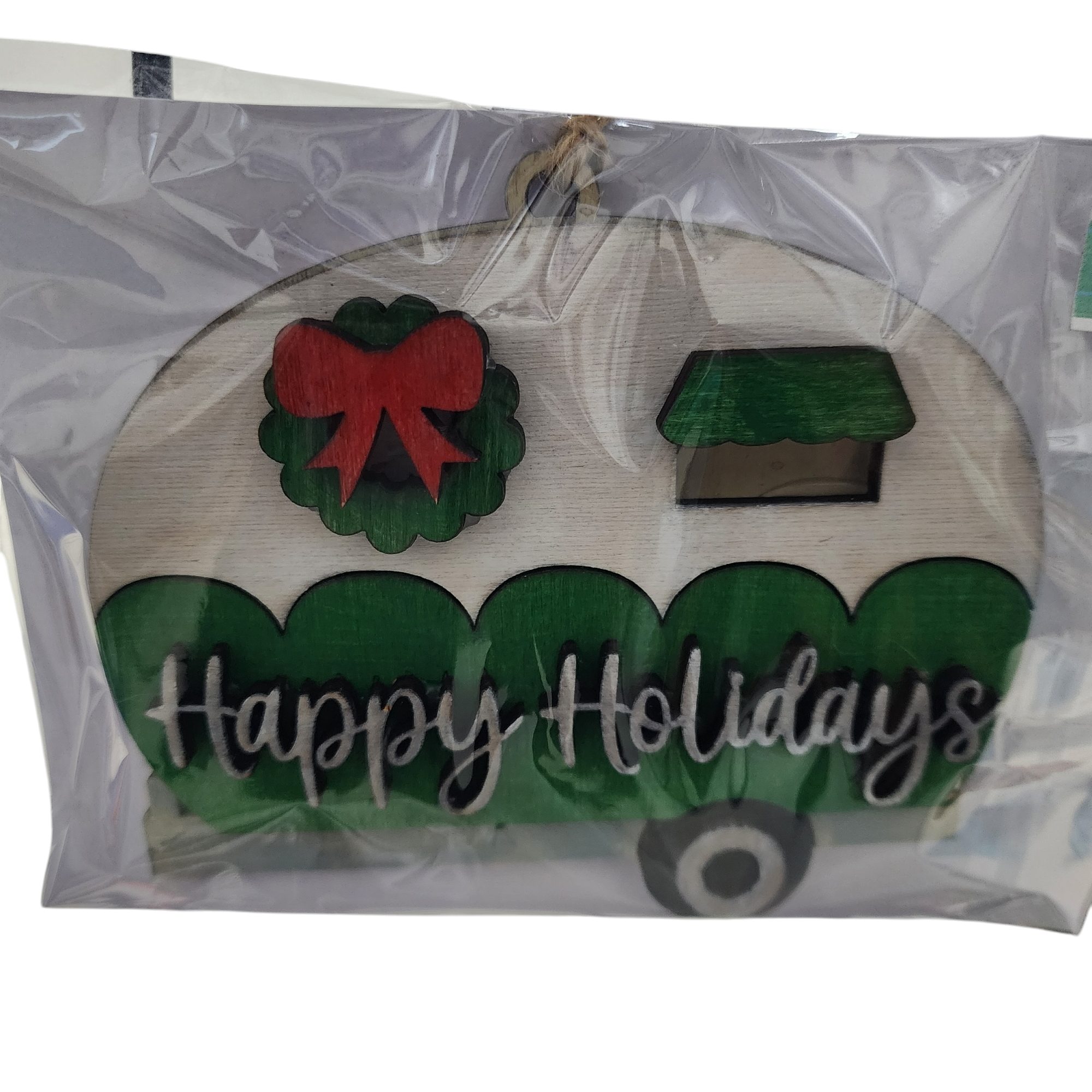 514- Happy Holidays Camper Layered Ornament