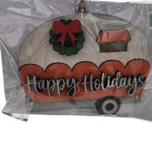 514- Happy Holidays Camper Layered Ornament