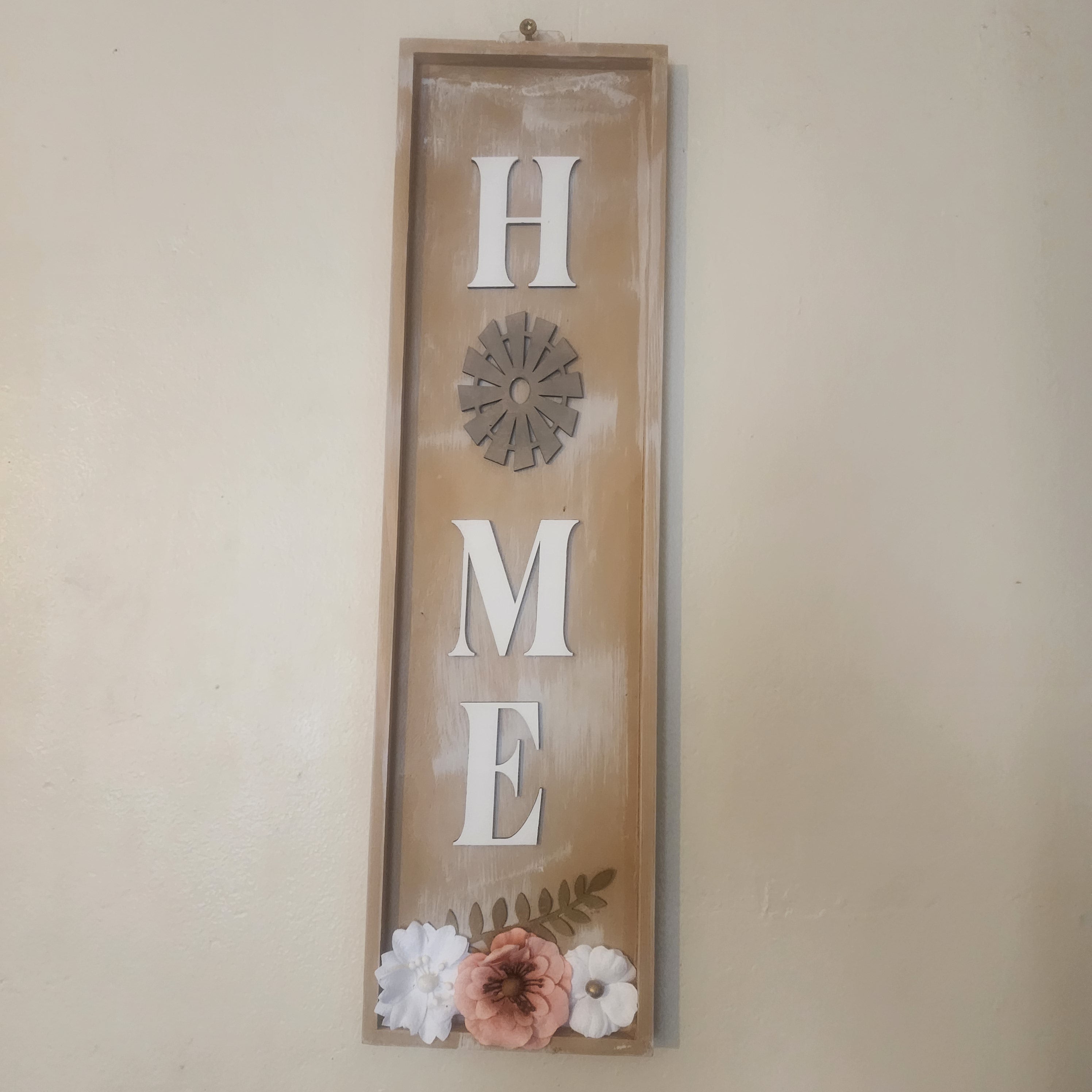 Wooden "Home" Windmill Floral Sign