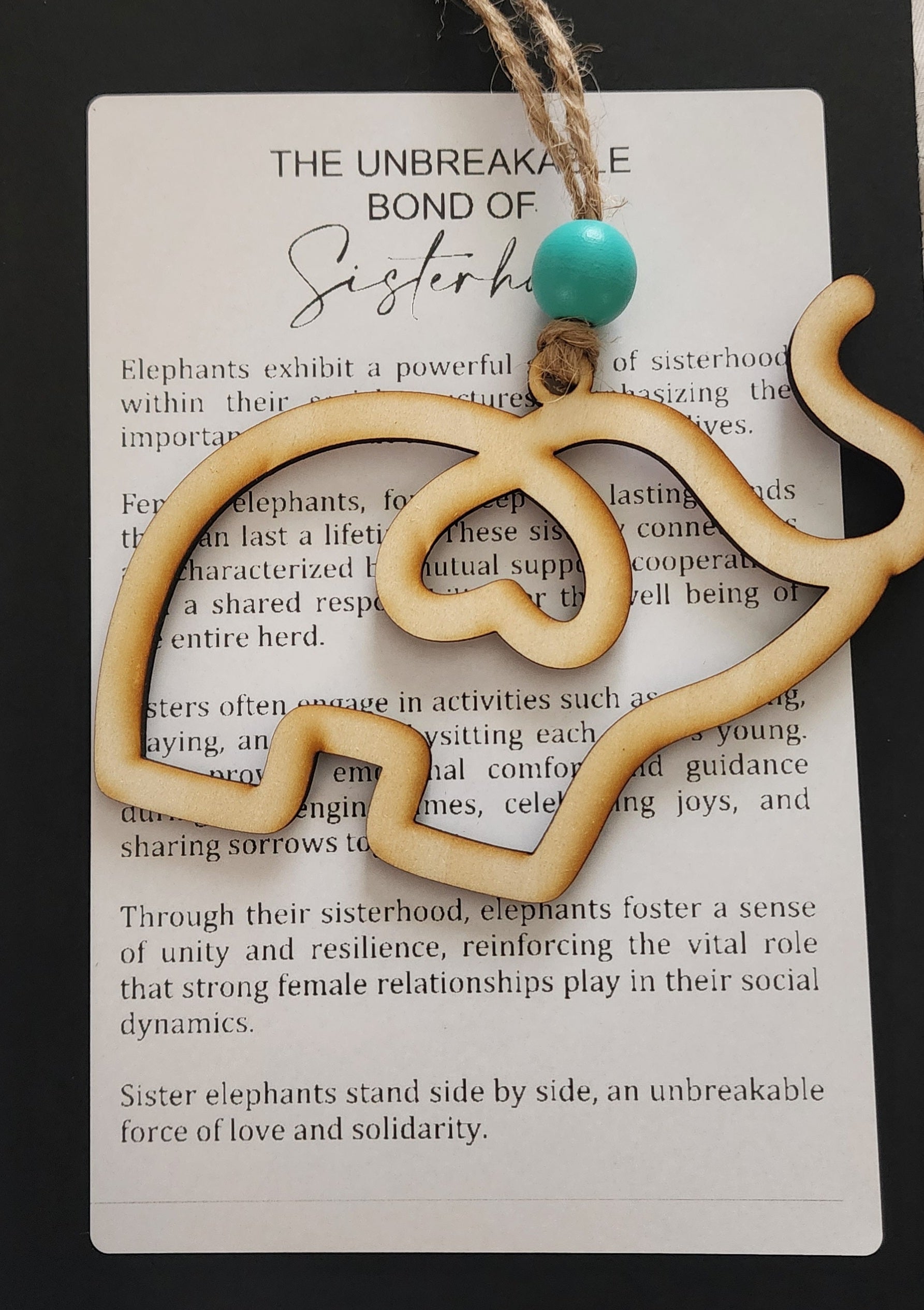 504 - Wooden Unbreakable Bond of Sisterhood Storycard Ornament