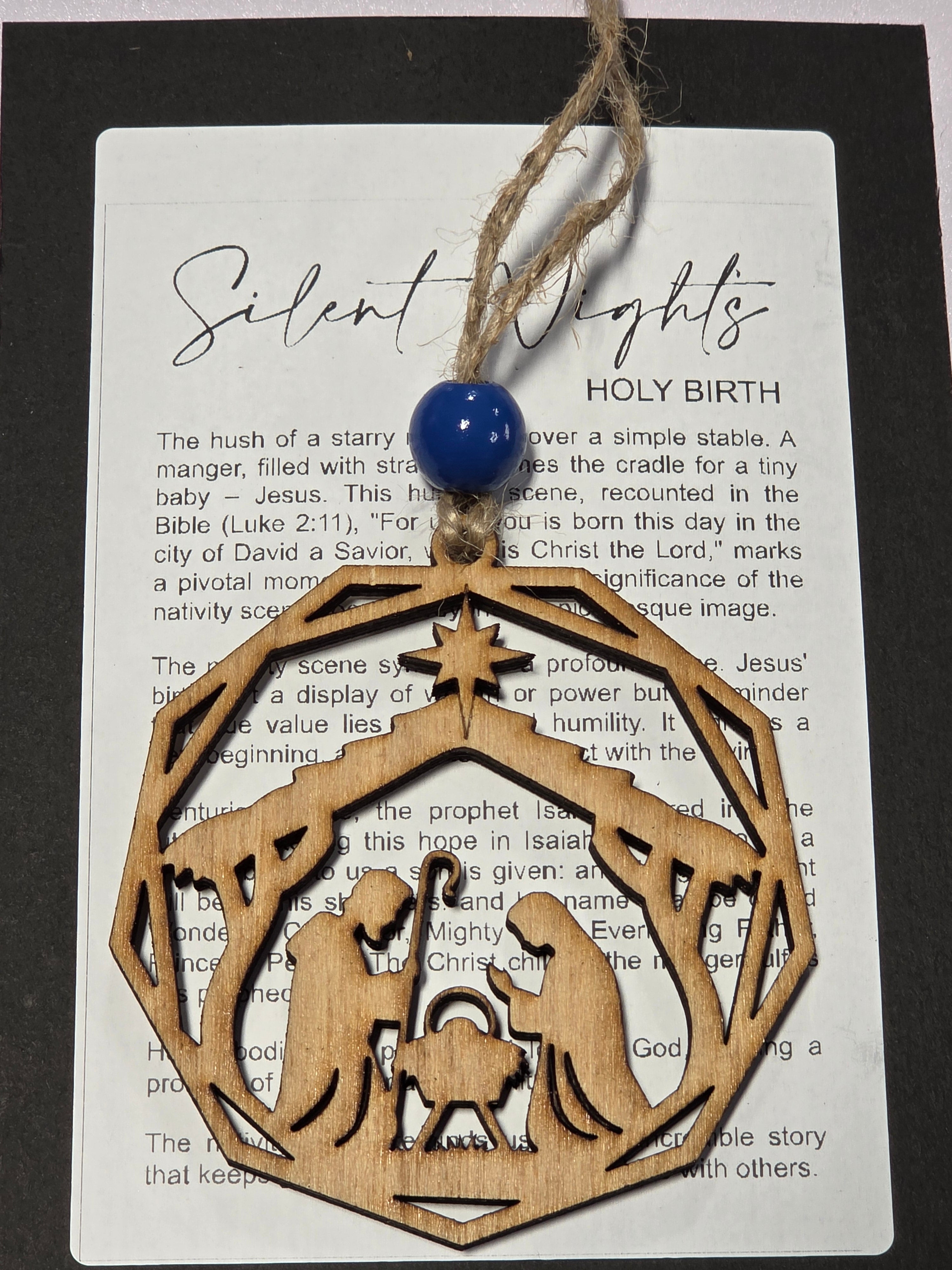 512 - Silent Nights Holy Birth Storycard Ornament