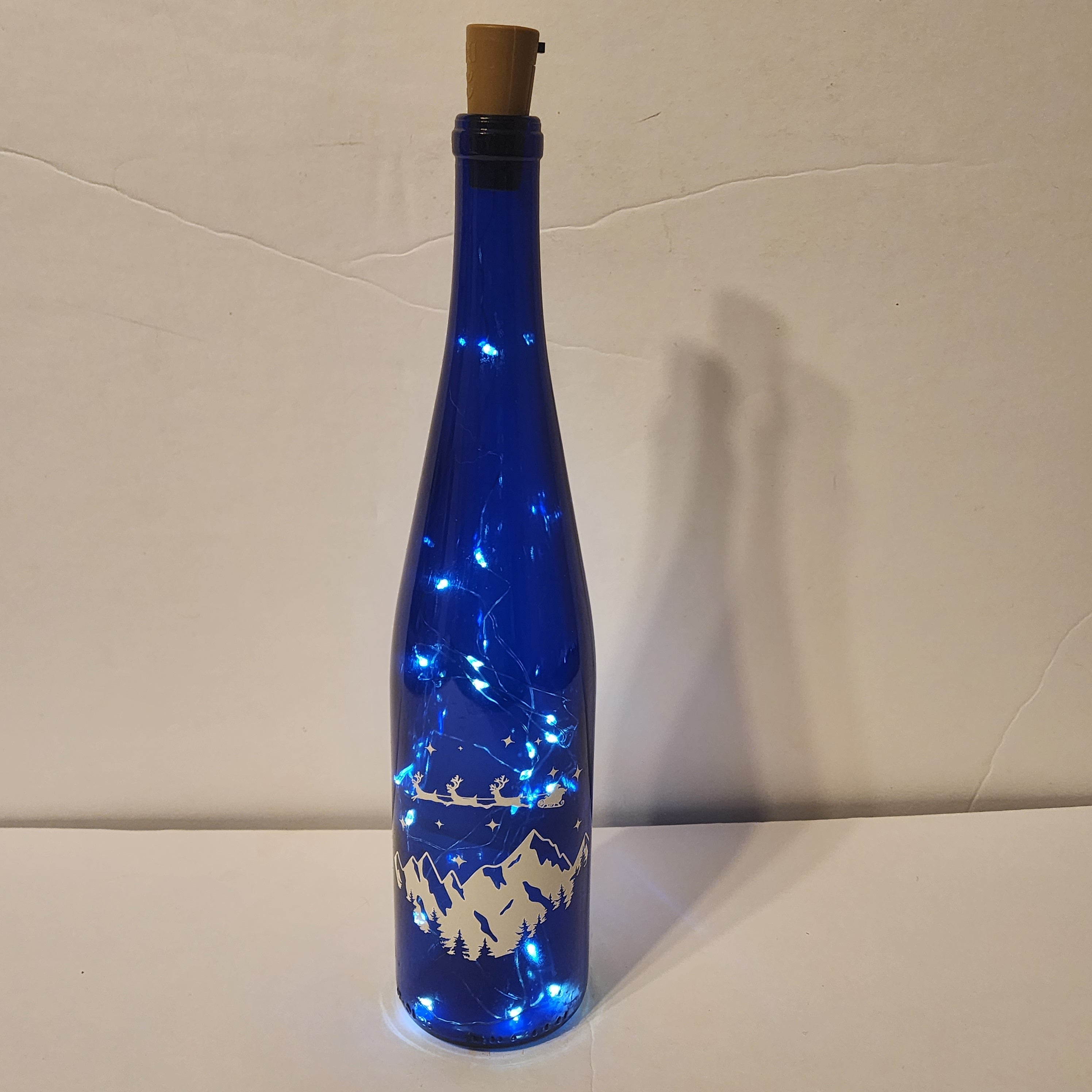 Santa's Sleigh Lighted Bottle