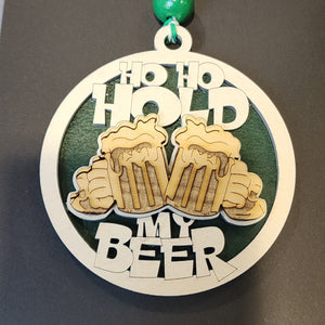 567- Ho Ho Hold My Beer Layered Wooden Ornament