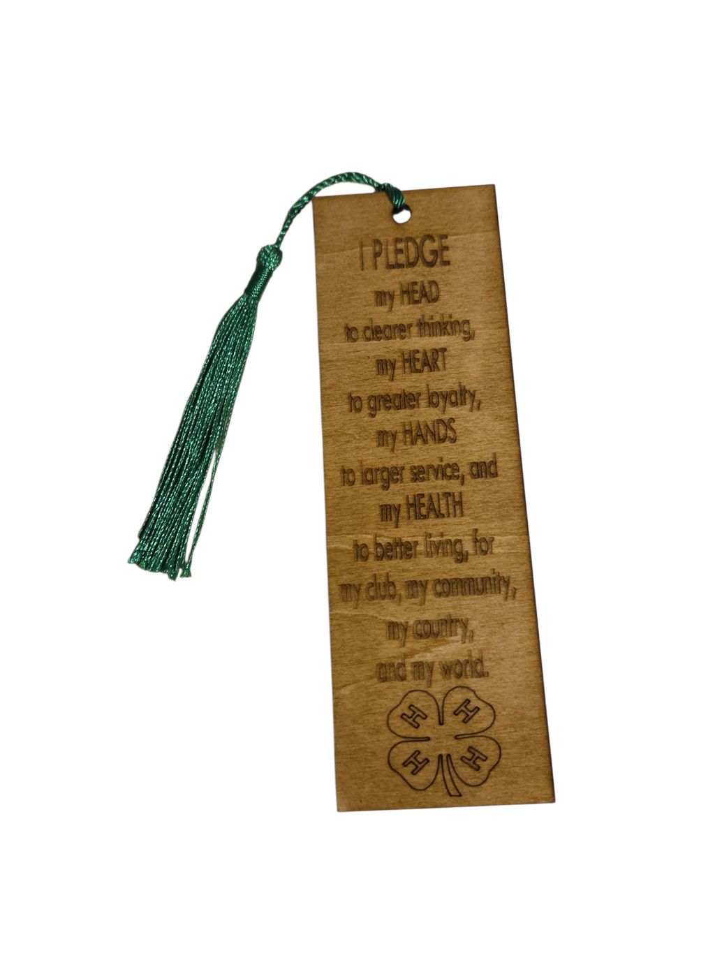 1032- 4H Pledge Wooden Bookmark