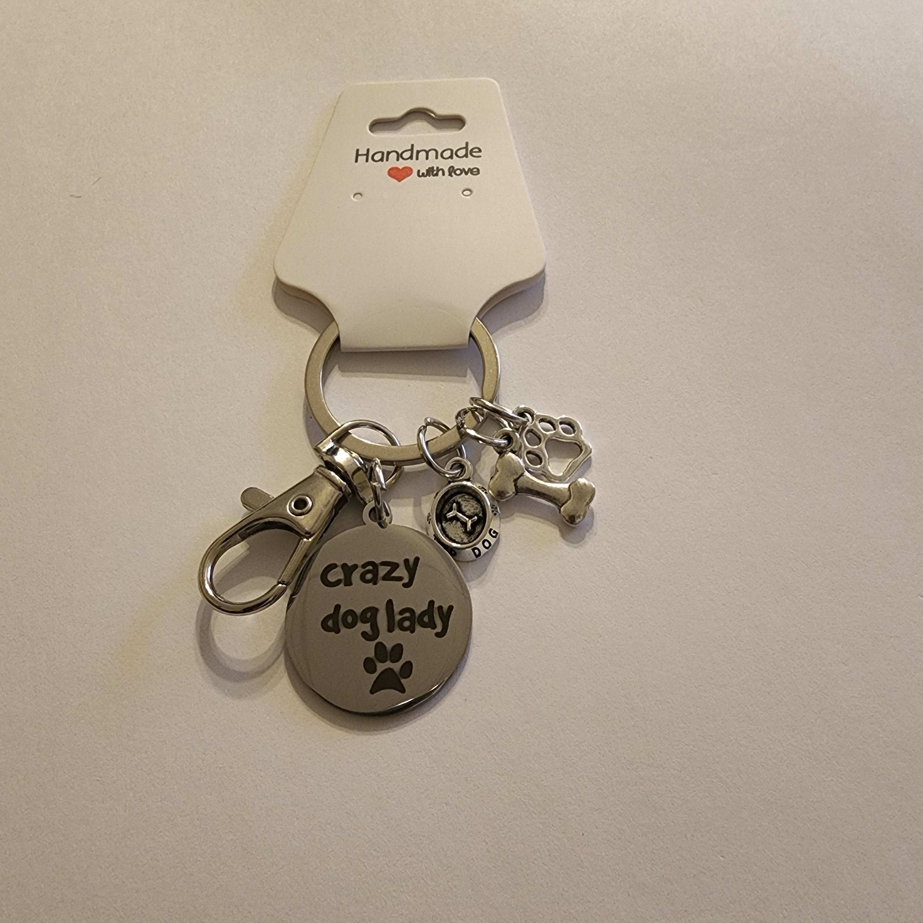 143 - Crazy Dog Lady Charmed Keychain