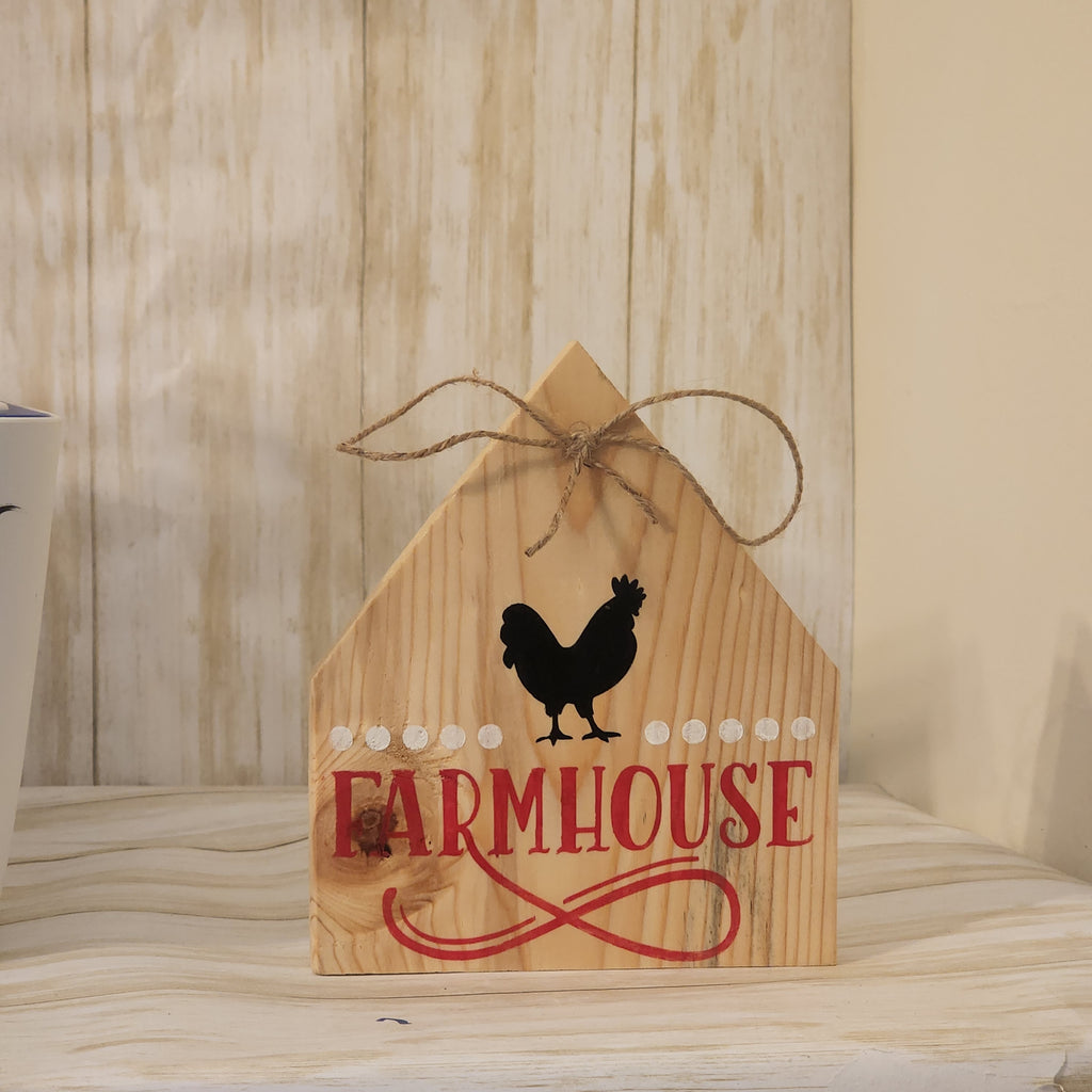 Farmhouse Chicken Home Shelf Sitter